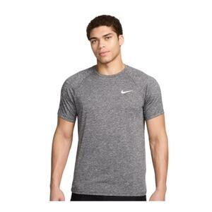 Nike Men's Swim Hydroguard Essential Dri-FIT UV Short Sleeve Shirt Gray Small